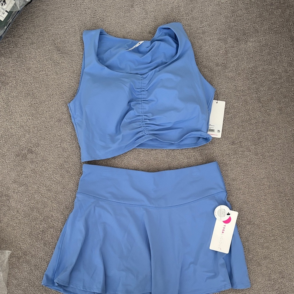 Yogalicious Light Blue Skirt Set